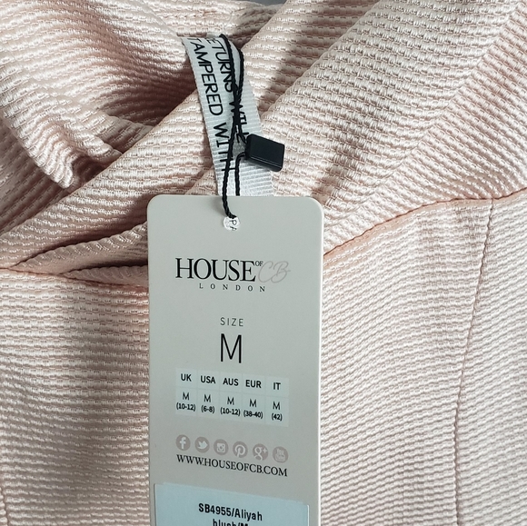 NWT House of CB Dress Medium Aliyah Puff Sleeve - Picture 12 of 14